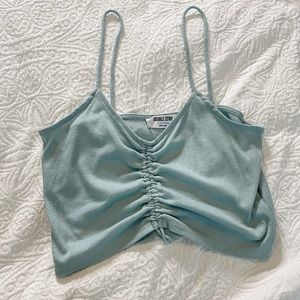 Blue ruched top